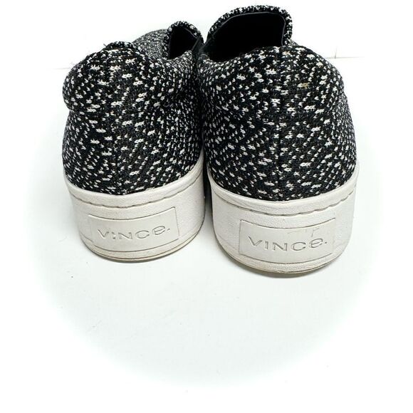 VINCE. Warren Knit Black White Speckled Fabric Slip Ons Women’s Size 8 - Picture 4 of 8